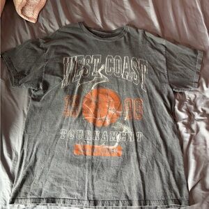 PacSun Gray Graphic Tee with Orange Basketball